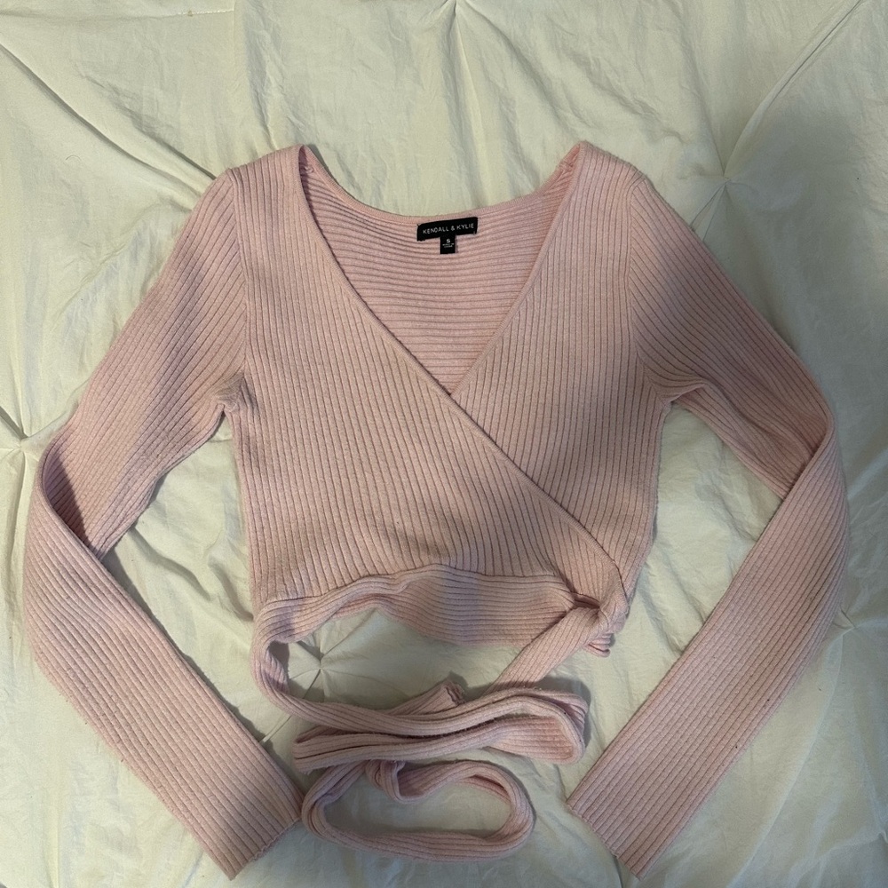 Pacsun pink soft tie back sweater